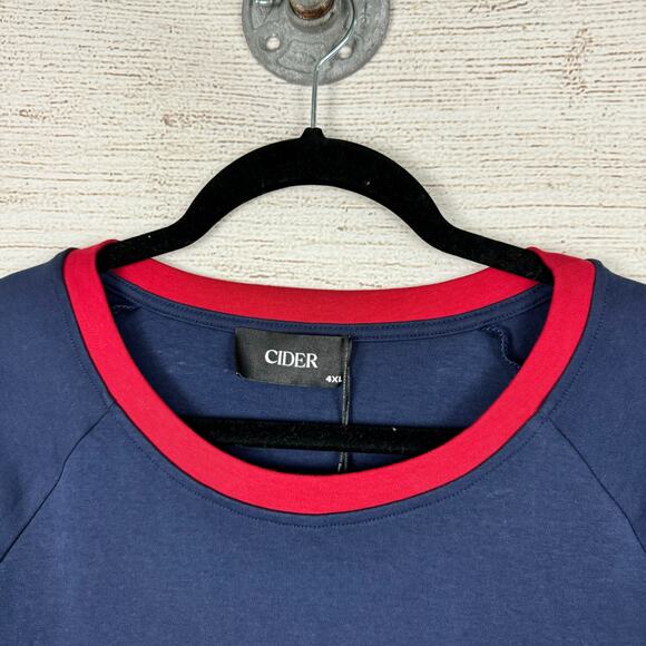 Cider Plus Size Navy & Red I Love NY Graphic Crop Short Sleeve Tee Size 4XL - Picture 2 of 6